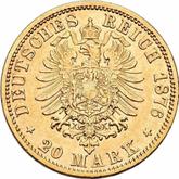 Reverse 20 Mark 1876 E Saxony