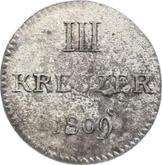 Reverse 3 Kreuzer 1809 G.H. L.M.