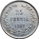 Reverse 25 Pennia 1907 L