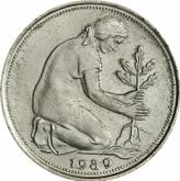 Reverse 50 Pfennig 1989 J