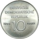Reverse 10 Mark 1974 A 25 years of GDR