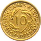 Obverse 10 Reichspfennig 1932 D