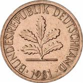 Reverse 1 Pfennig 1981 J