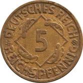 Obverse 5 Reichspfennig 1924 J