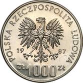 Obverse 1000 Zlotych 1987 MW Pattern Silesian Museum in Katowice