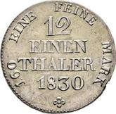 Reverse 1/12 Thaler 1830 S