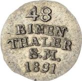 Reverse 1/48 Thaler 1831