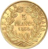 Reverse 5 Francs 1868 BB
