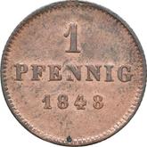 Reverse 1 Pfennig 1848