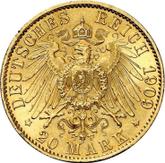 Reverse 20 Mark 1909 A Prussia