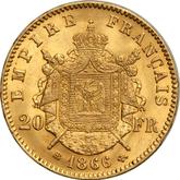 Reverse 20 Francs 1866 BB