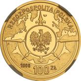 Obverse 100 Zlotych 2008 MW NR 400th Anniversary of Polish Settlement in North America