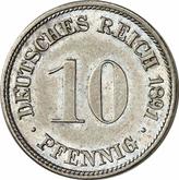 Obverse 10 Pfennig 1891 D