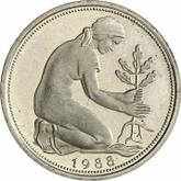 Reverse 50 Pfennig 1988 G