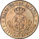 Reverse 5 Céntimos de escudo 1867 OM