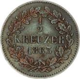 Reverse 1/2 Kreuzer 1863