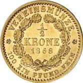 Reverse 1/2 Krone 1868 A
