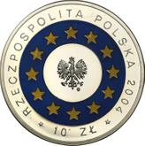 Obverse 10 Zlotych 2004 MW Poland's Accession to the European Union