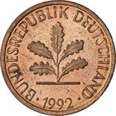 Reverse 1 Pfennig 1992 A