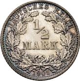 Obverse 1/2 Mark 1909 D