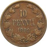 Reverse 10 Pennia 1889