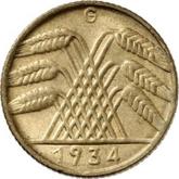 Reverse 10 Reichspfennig 1934 G