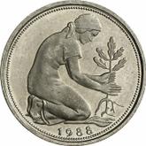 Reverse 50 Pfennig 1988 J