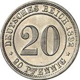 Obverse 20 Pfennig 1892 D