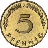 Obverse 5 Pfennig 1966 J