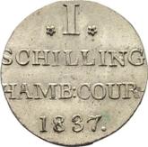 Reverse 1 Shilling 1837 H.S.K.