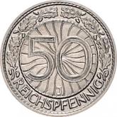 Reverse 50 Reichspfennig 1938 J