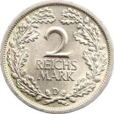 Reverse 2 Reichsmark 1926 D