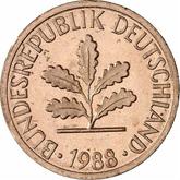 Reverse 1 Pfennig 1988 G