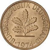 Reverse 1 Pfennig 1974 F