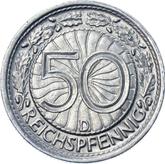 Reverse 50 Reichspfennig 1935 D