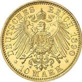 Reverse 10 Mark 1890 A Mecklenburg-Schwerin
