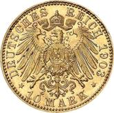 Reverse 10 Mark 1903 E Saxony