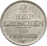 Reverse 2 Neu Groschen 1851 F