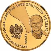 Obverse 200 Zlotych 2008 MW KK 10th anniversary of Zbigniew Herbert`s death