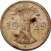 Reverse 1 Reichspfennig 1929 F