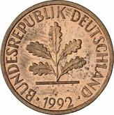 Reverse 1 Pfennig 1992 G