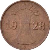 Reverse 1 Reichspfennig 1928 D