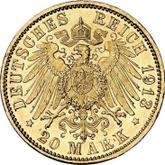 Reverse 20 Mark 1913 E Saxony