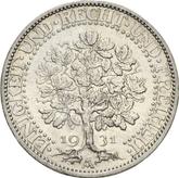 Reverse 5 Reichsmark 1931 A Oak Tree