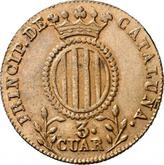 Reverse 3 Cuartos 1838 Catalonia