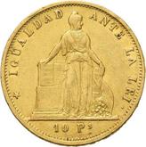 Obverse 10 Pesos 1857 So