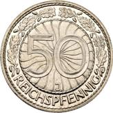 Reverse 50 Reichspfennig 1928 J
