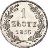 Reverse 1 Zloty 1835 Krakow