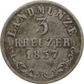 Reverse 3 Kreuzer 1837 K