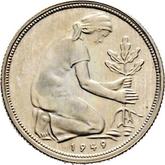 Reverse 50 Pfennig 1949 F Bank deutscher Länder